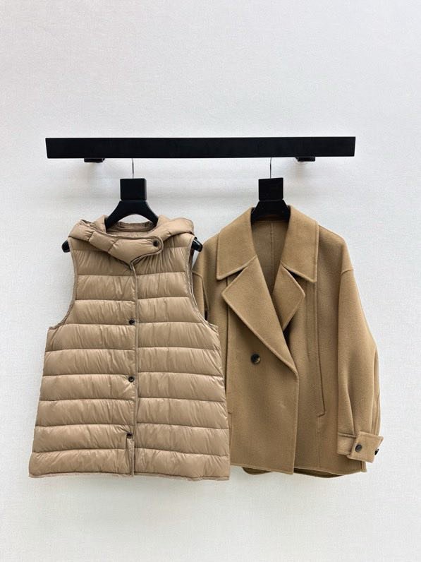 Пальто шерстяное с пуховой жилеткой фото 2