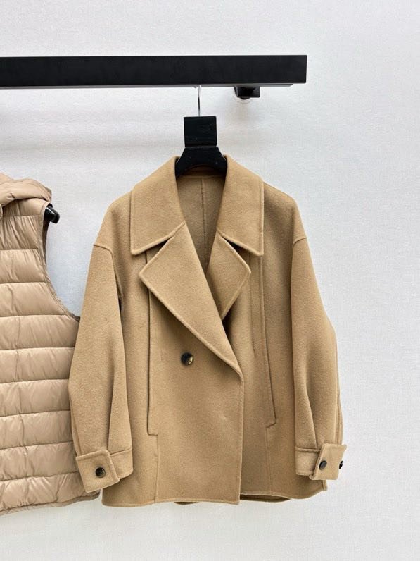 Пальто шерстяное с пуховой жилеткой фото 3