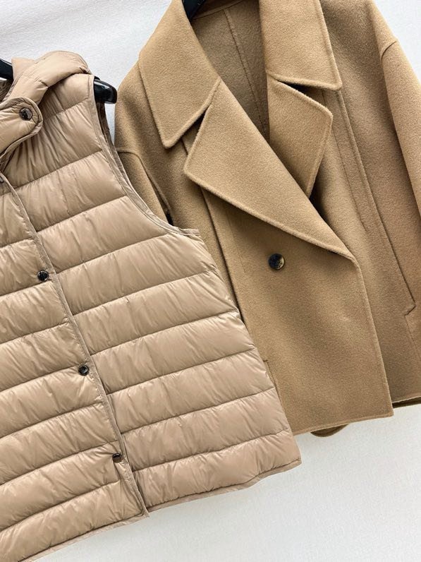 Пальто шерстяное с пуховой жилеткой фото 7