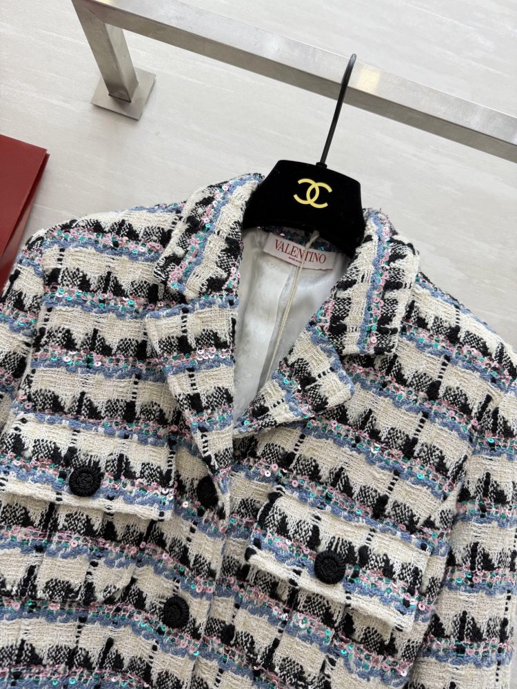 Піджак з вовняного твіду з поясом фото 3