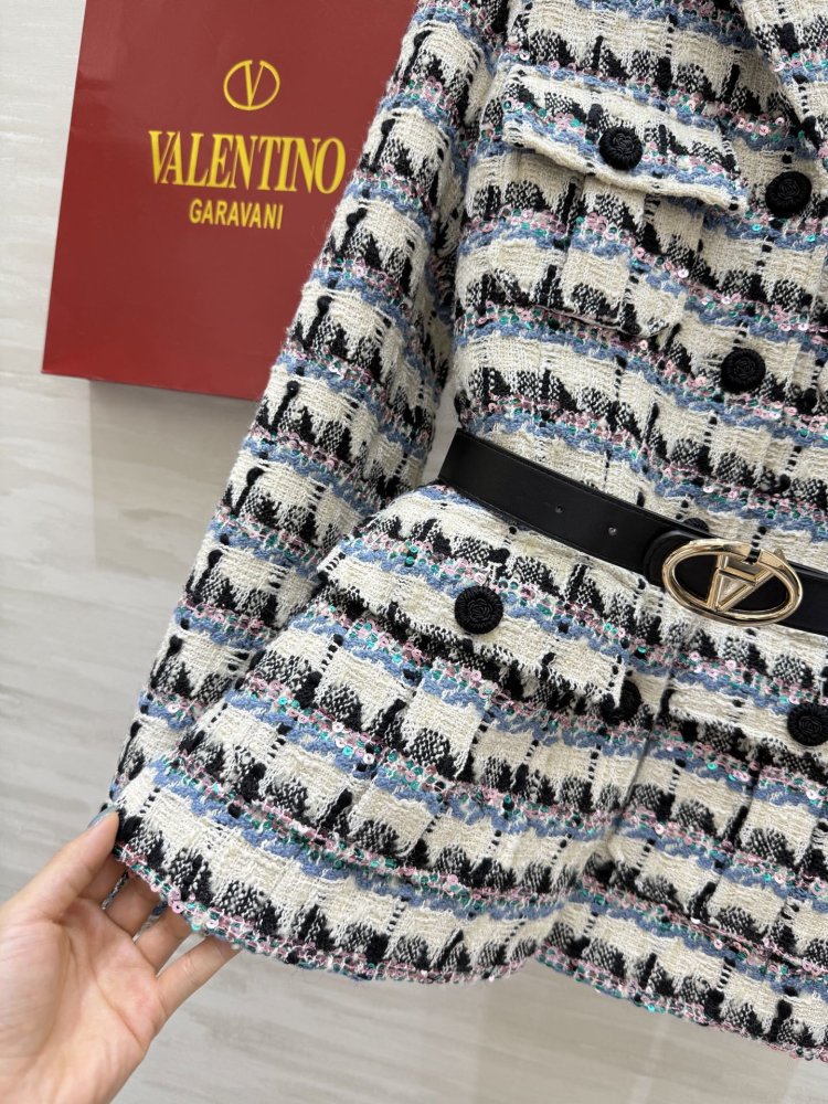 Піджак з вовняного твіду з поясом фото 7