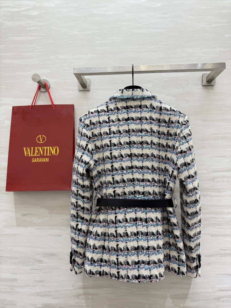 Піджак з вовняного твіду з поясом фото 9