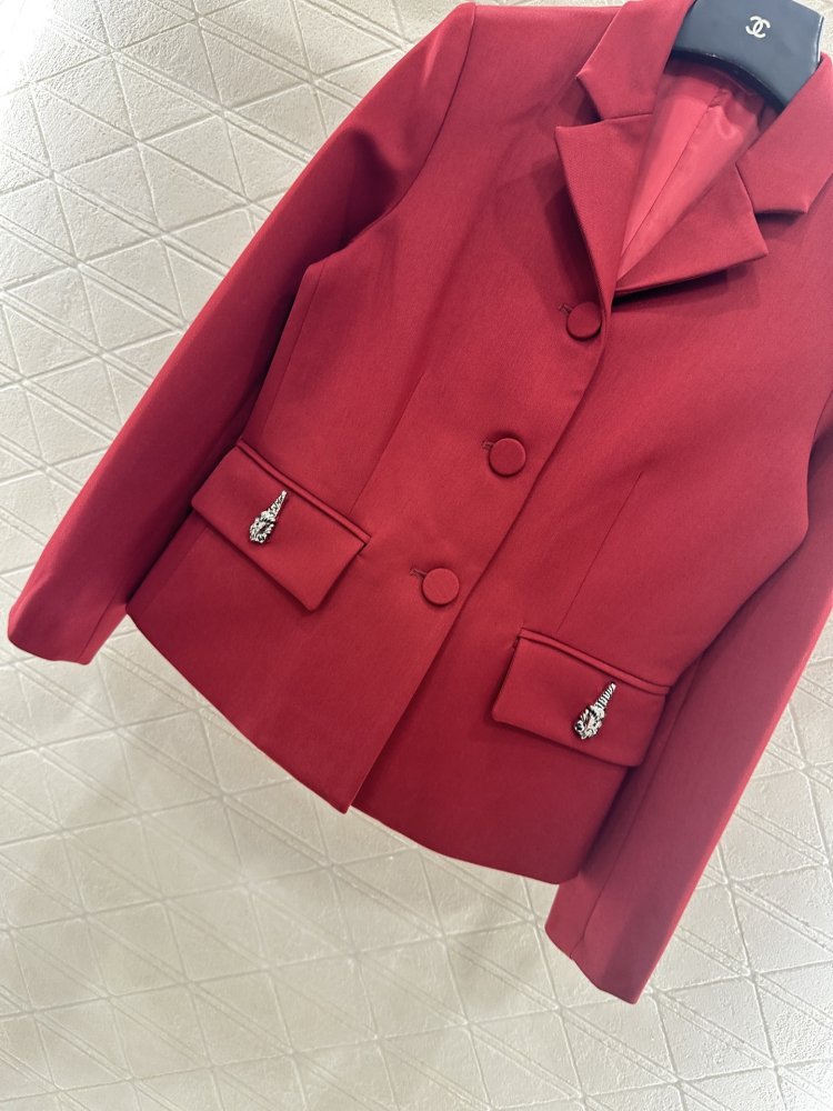 Пиджак красный женский фото 4