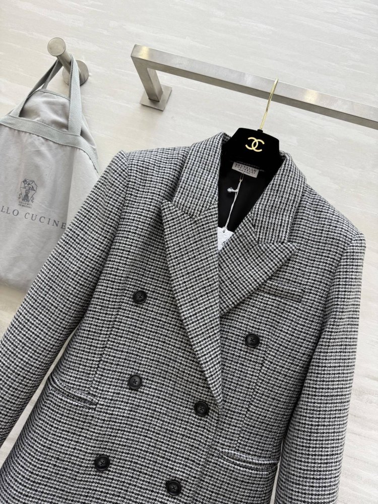 Пиджак женский шерстяной клетчатый фото 3