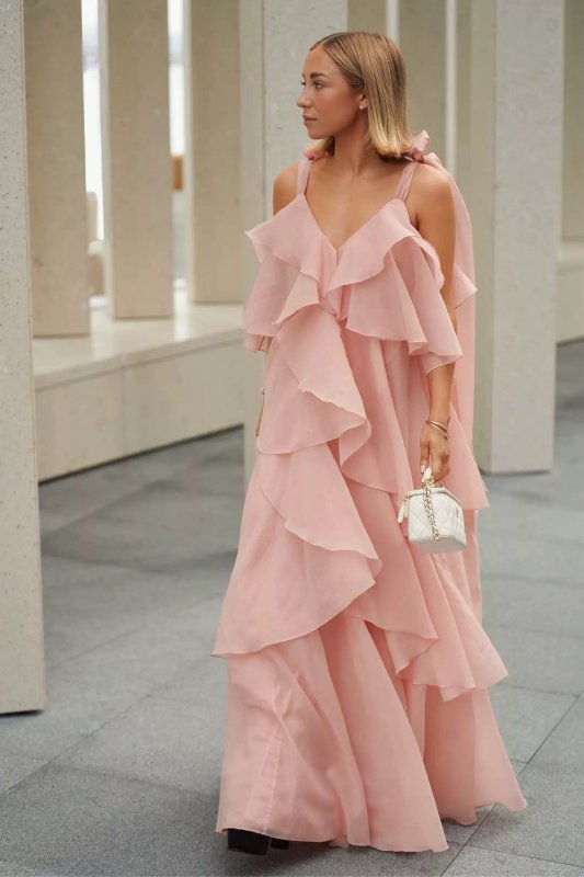 Dress Aje from V-neck Neck and ruffles