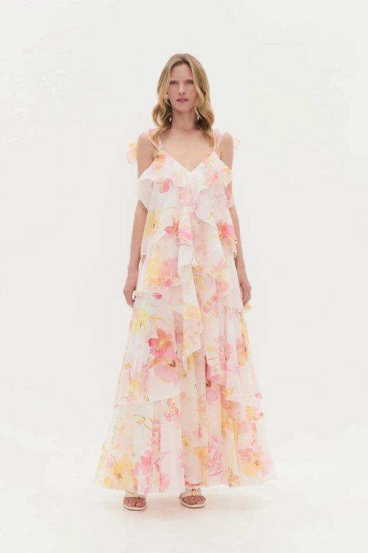 Dress Aje from V-neck Neck and ruffles