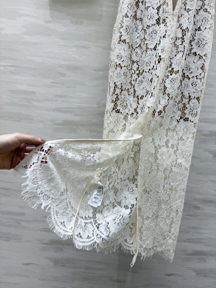 Платье цвета слоновой кости с ажурным кружевом фото 8