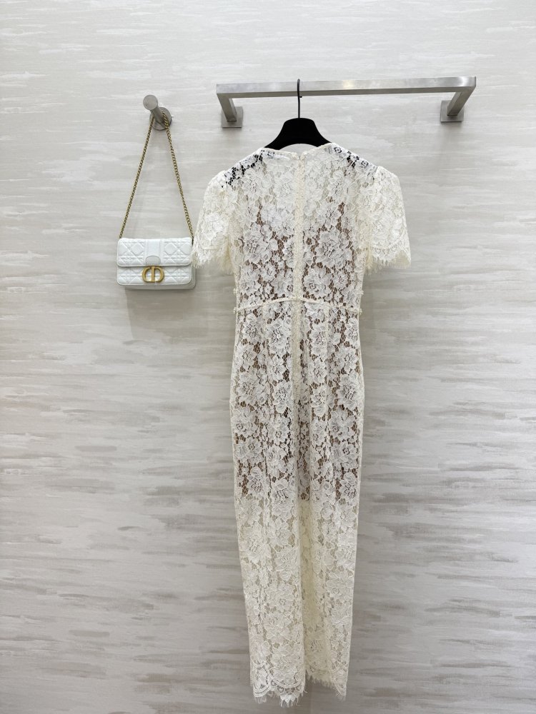 Платье цвета слоновой кости с ажурным кружевом фото 9