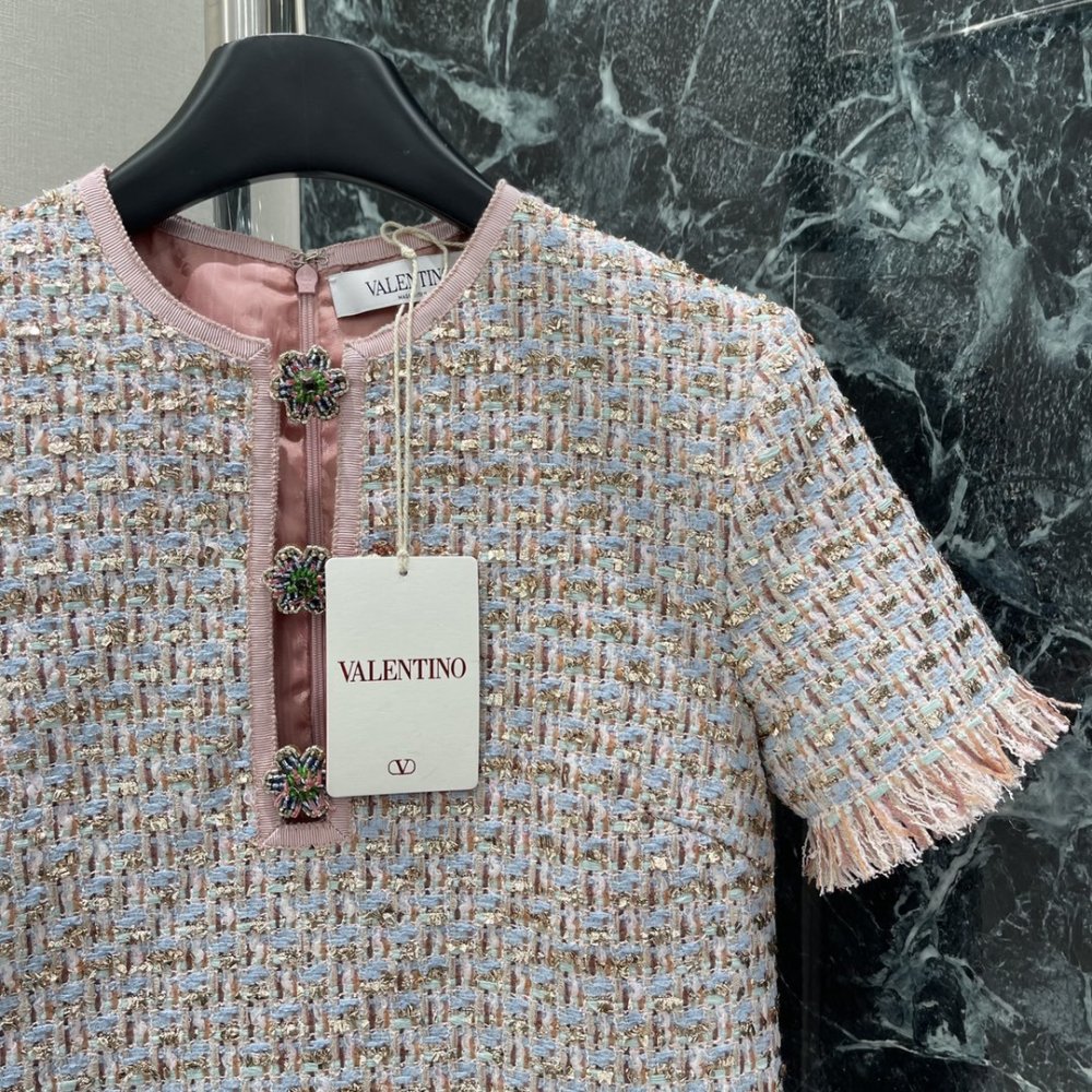 Платье из твида с коротким рукавом фото 3