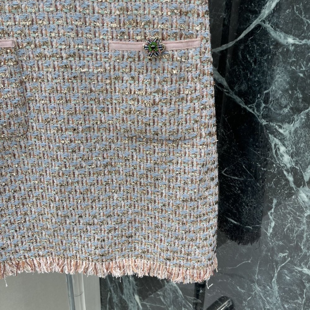 Платье из твида с коротким рукавом фото 6