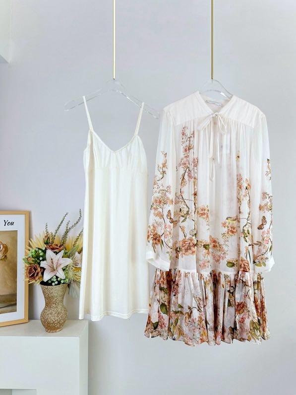 Платье NATURA с рукавами фонариками