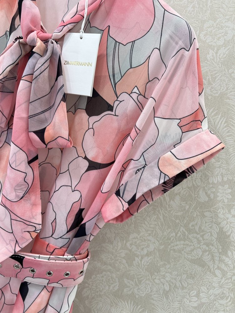 Платье с однобортным кроем и цветочным принтом фото 4