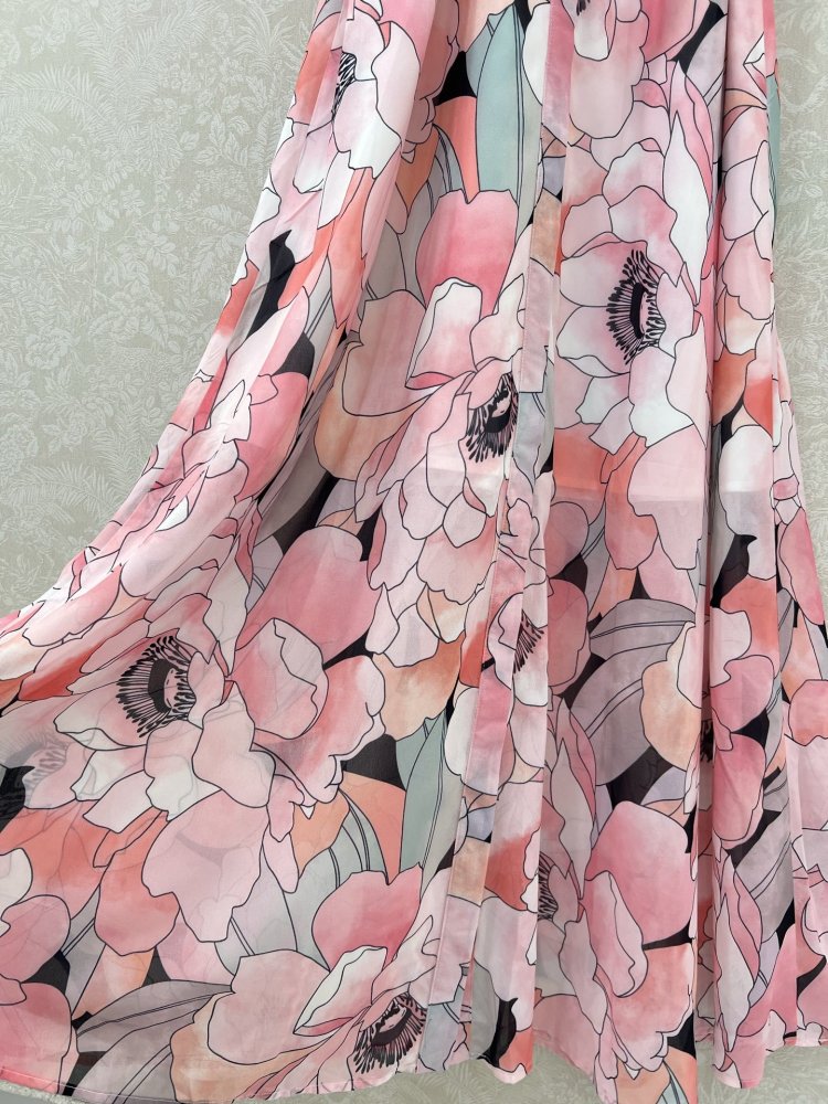 Платье с однобортным кроем и цветочным принтом фото 7