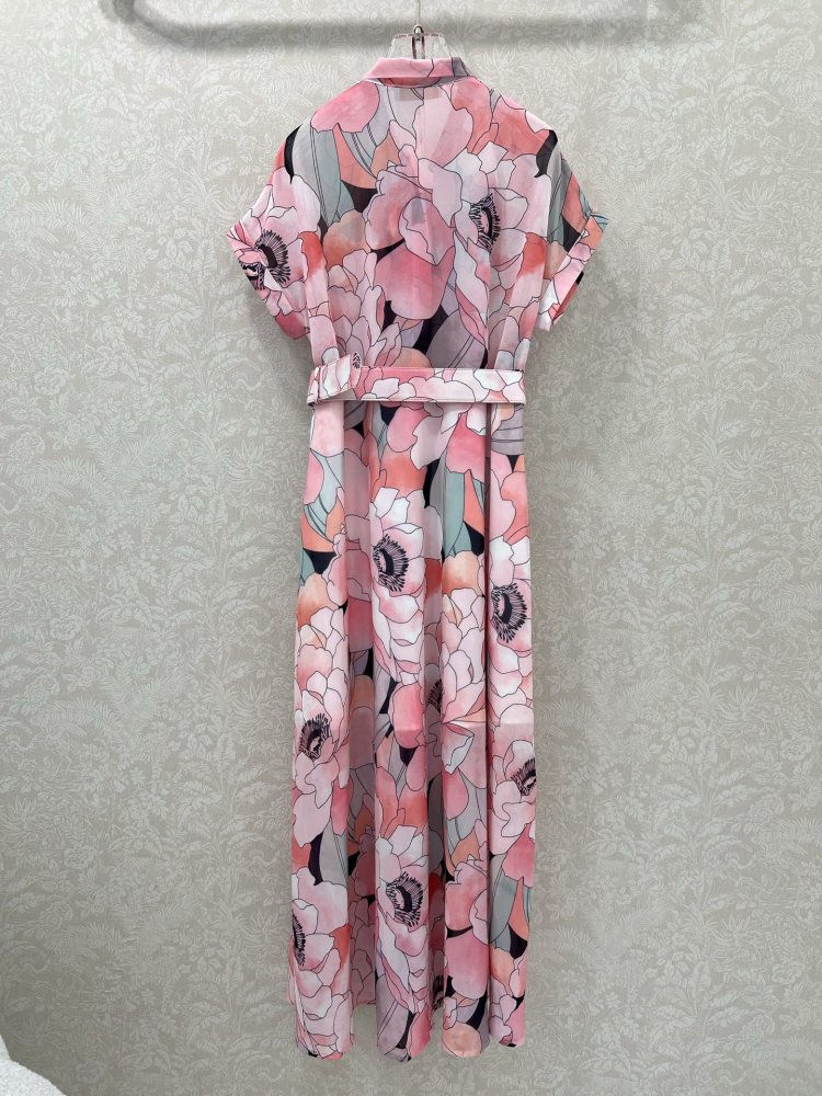 Платье с однобортным кроем и цветочным принтом фото 9