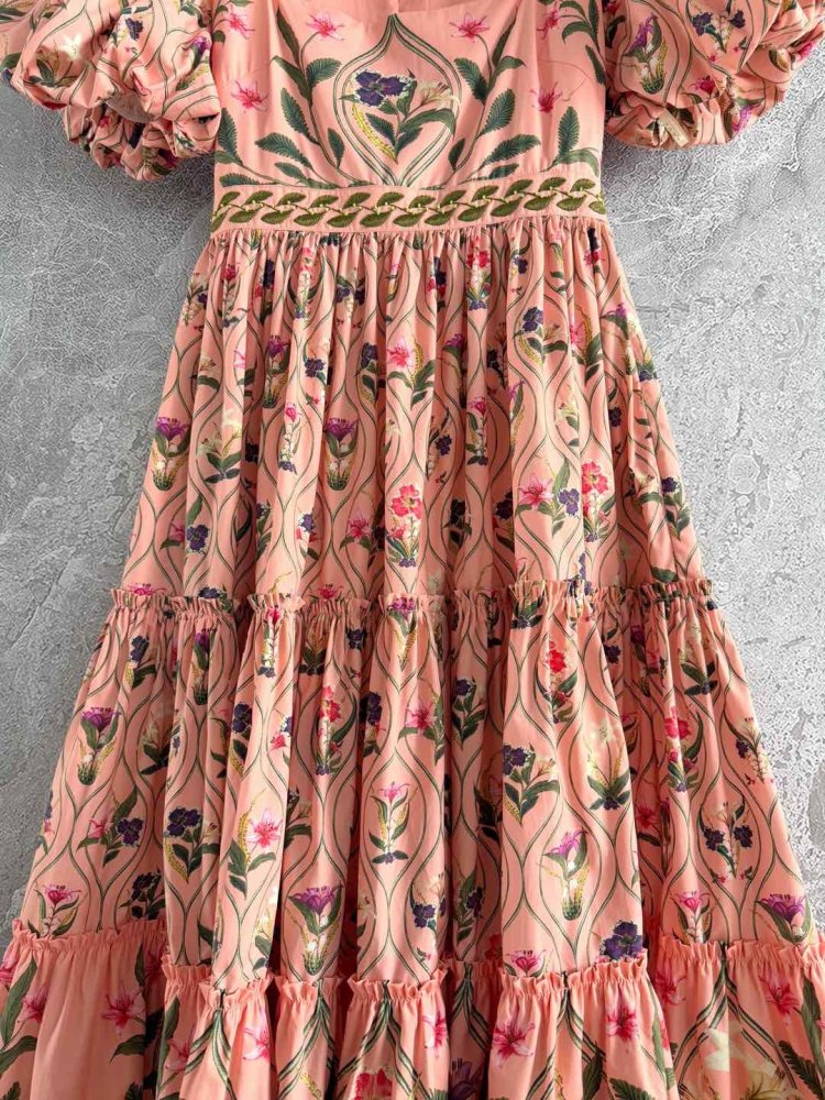 Платье с пышными рукавами и бисером фото 5