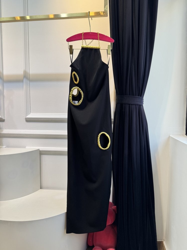 Платье Schiaparelli с вырезом на шее и разрезом