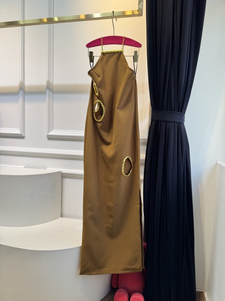 Платье Schiaparelli с вырезом на шее и разрезом