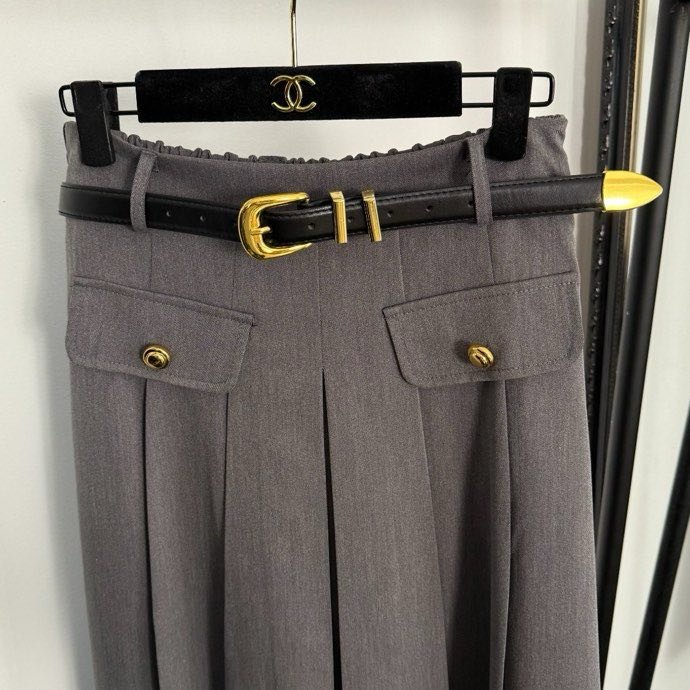Pleated skirt from high waist and belt фото 7