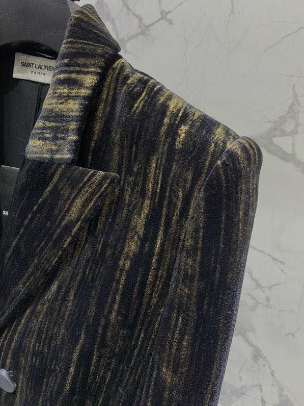 Плиссированный бархатный пиджак фото 3