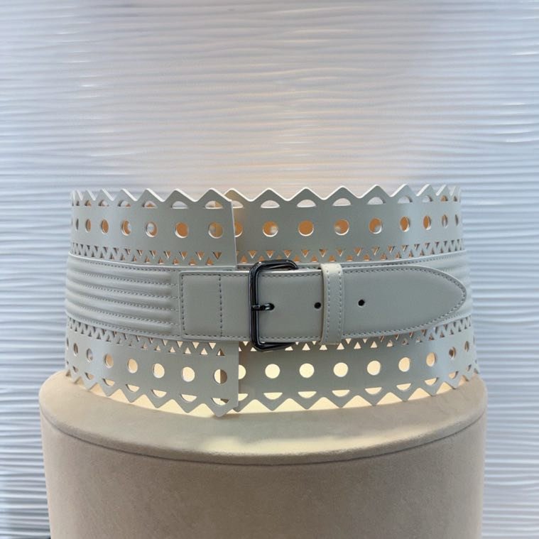 Пояс кожаный 7 см фото 4