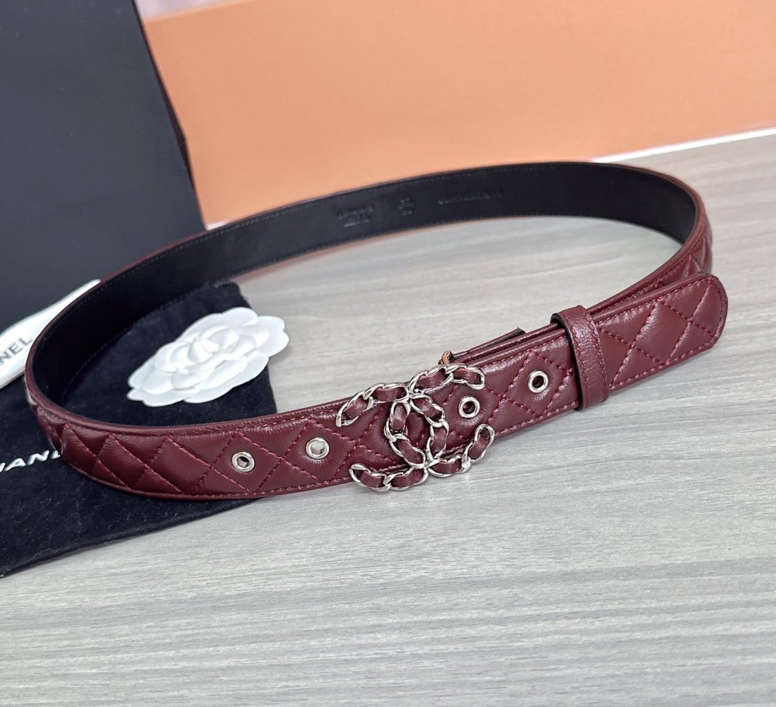 Belt leather female 3 cm