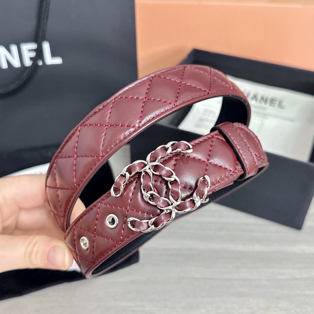 Belt leather female 3 cm