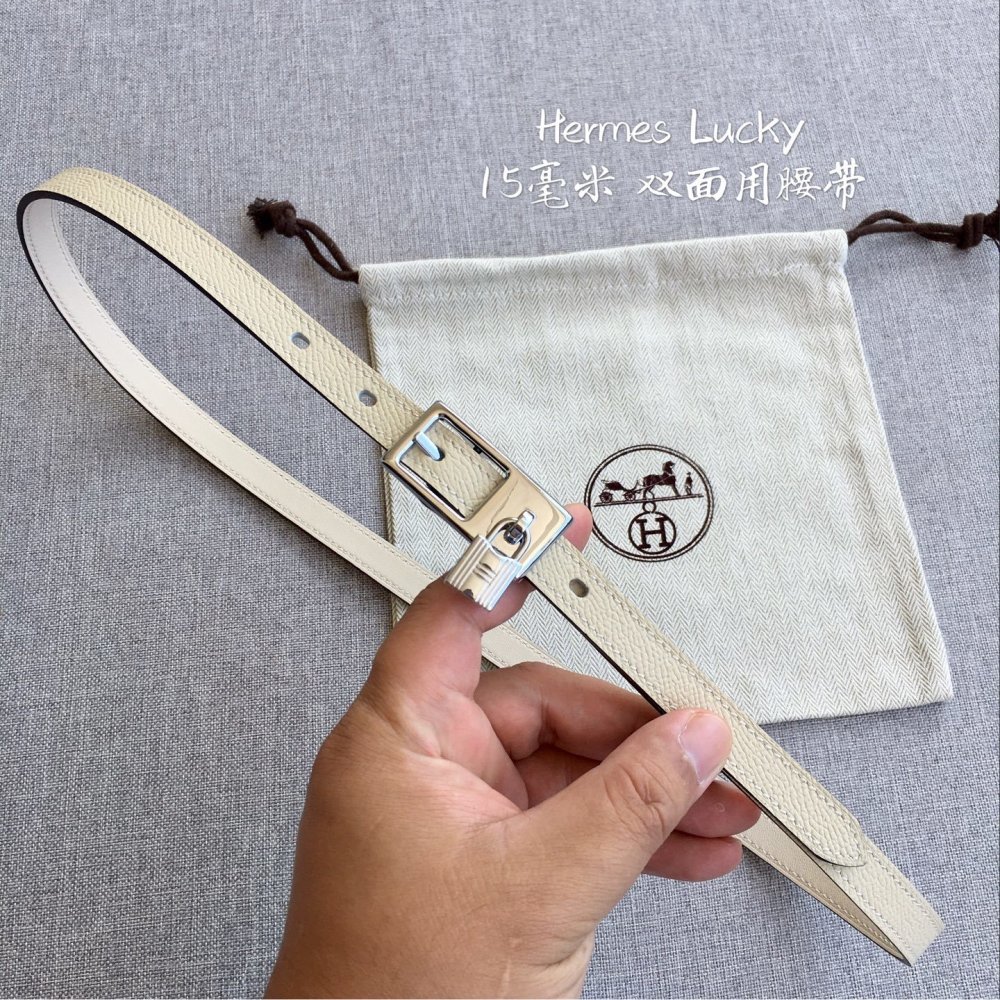 Belt Lucky leather female 1.5 cm