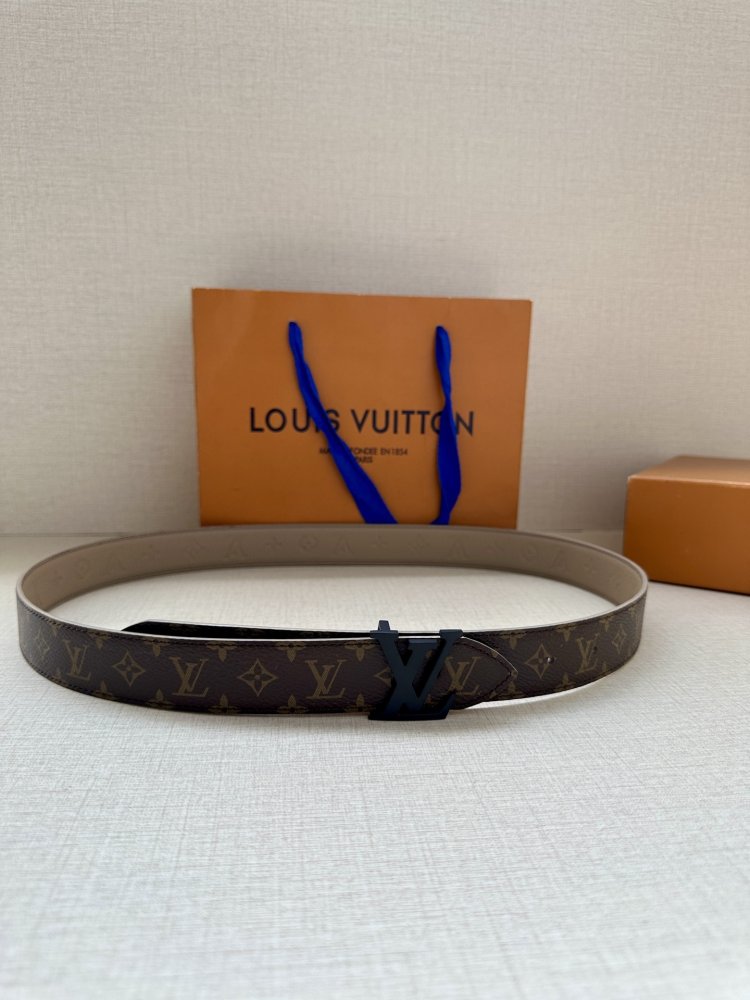 Пояс LV Flowergram Round кожаный 30 мм