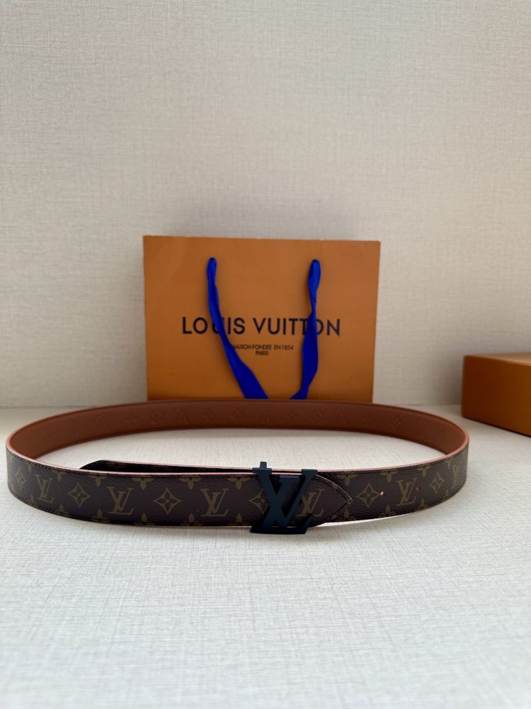 Пояс LV Flowergram Round кожаный 30 мм
