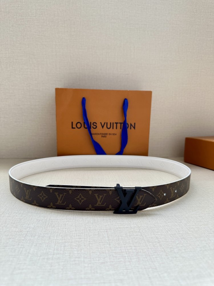Пояс LV Flowergram Round кожаный 30 мм