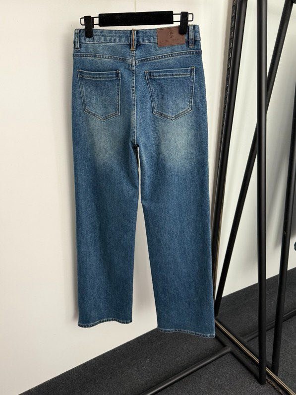 Потертые джинсы в полоску фото 5