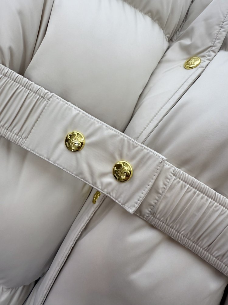 Пуховик Celine с поясом и воротником стойкой фото 8