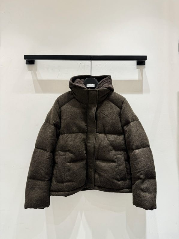 Пуховик з суміші вовни, норки і кашеміру