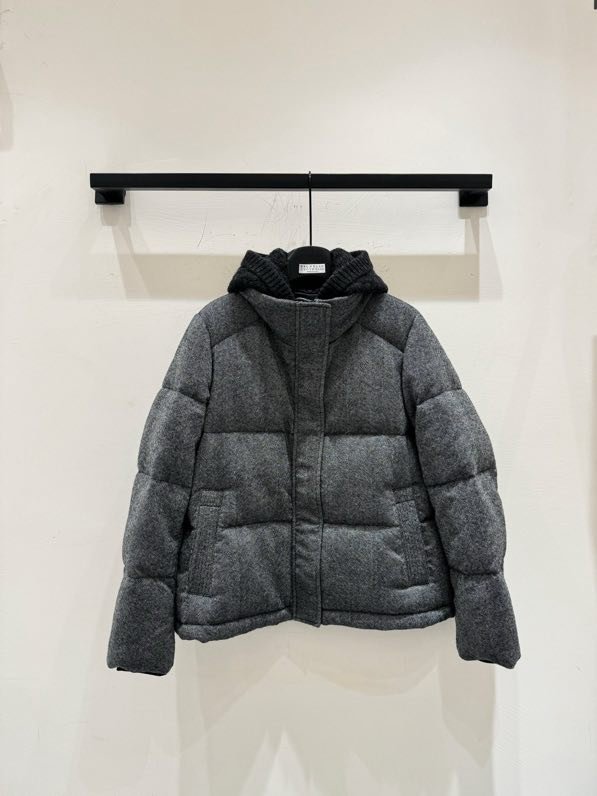 Пуховик з суміші вовни, норки і кашеміру