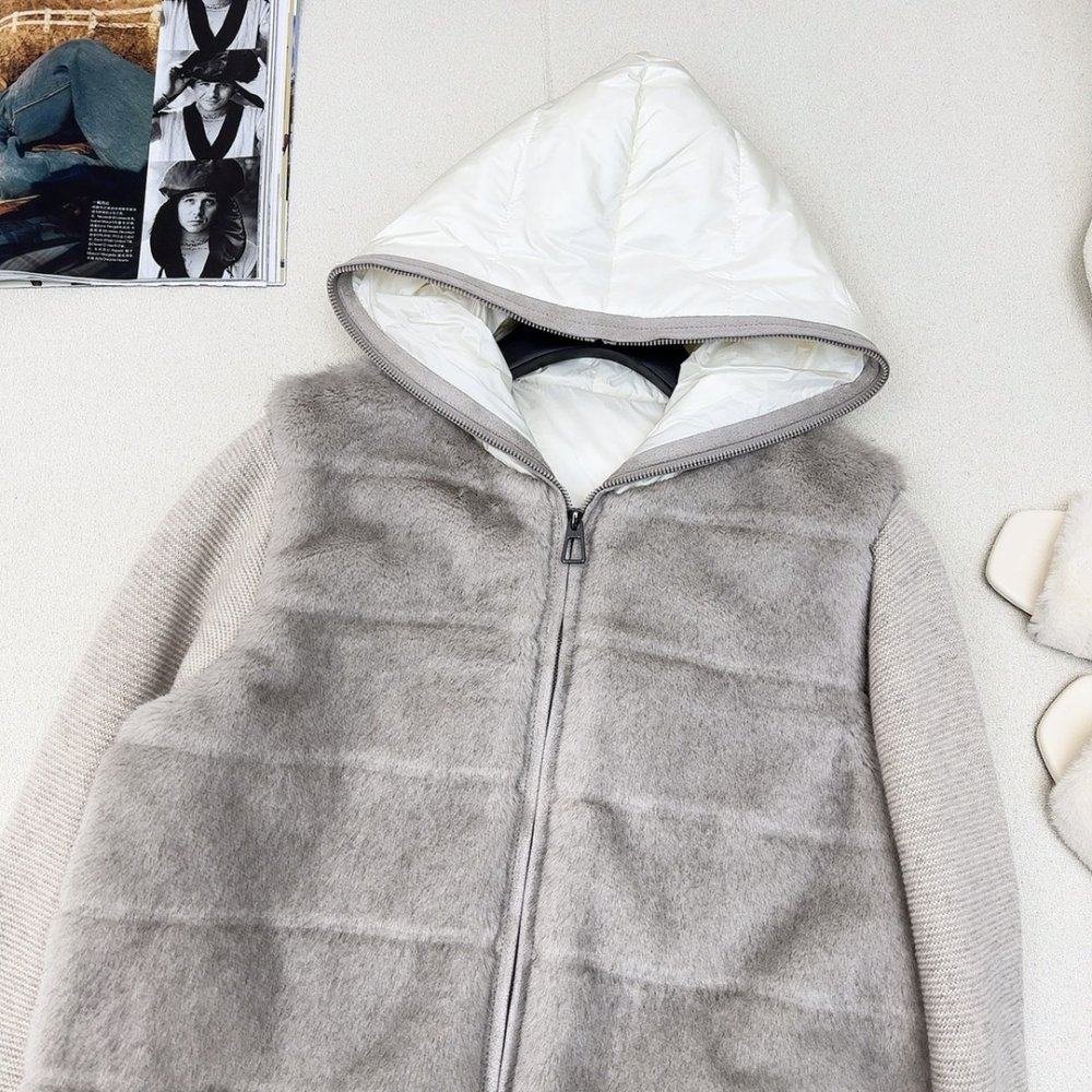 Пуховик меховой женский фото 2