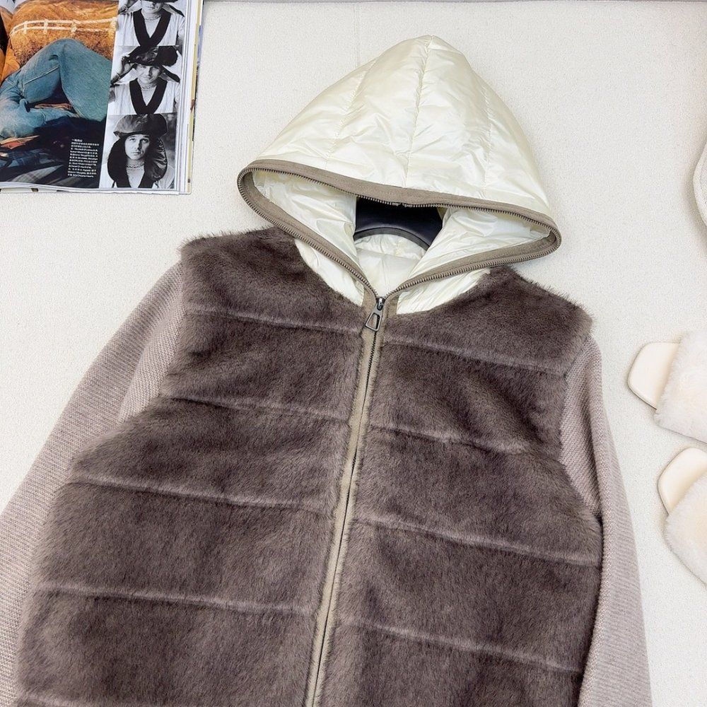 Пуховик меховой женский фото 2