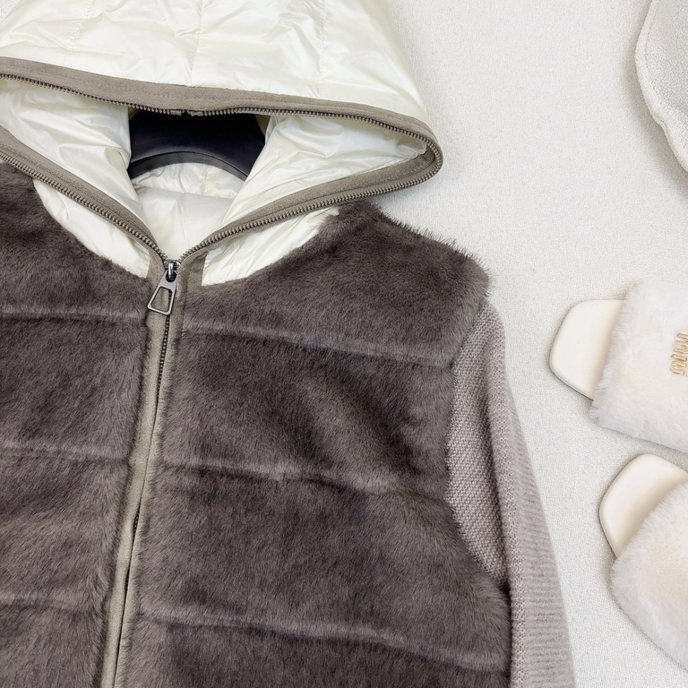 Пуховик меховой женский фото 3