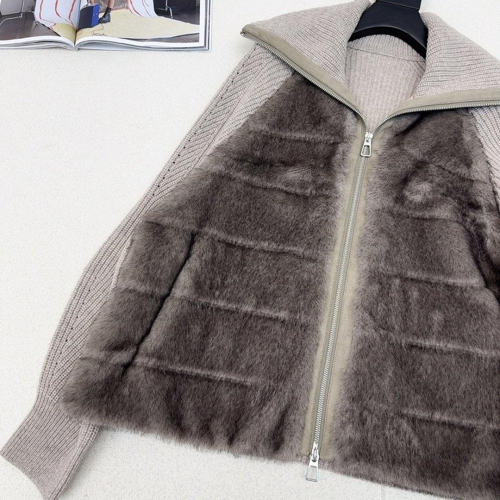 Пуховик меховой женский фото 4