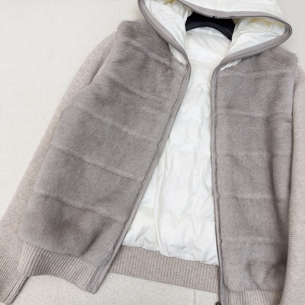 Пуховик меховой женский фото 6