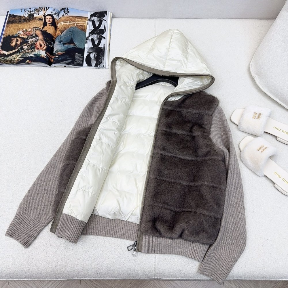 Пуховик меховой женский фото 8