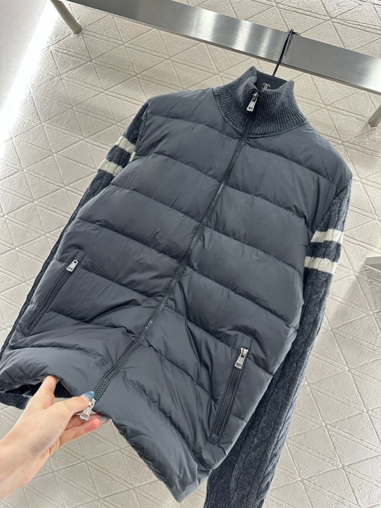 Пуховик на молнии с воротником стойкой фото 6