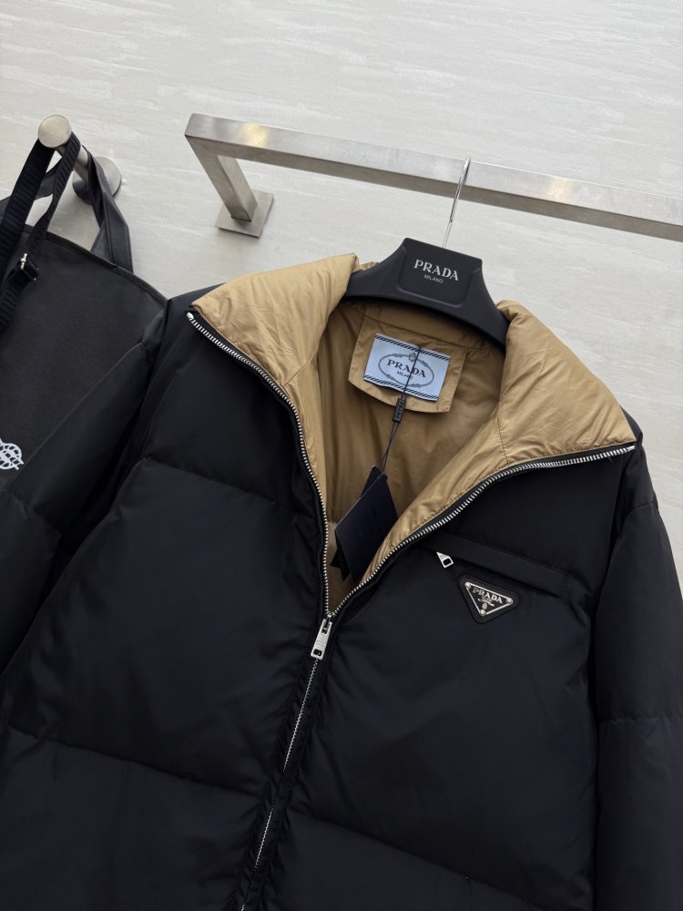 Пуховик средней длины с воротником стойкой фото 8