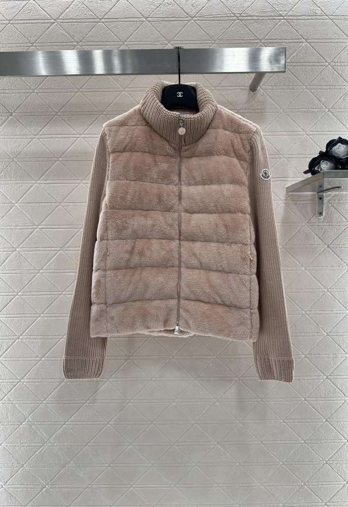 Down jacket female from woolen sleeves