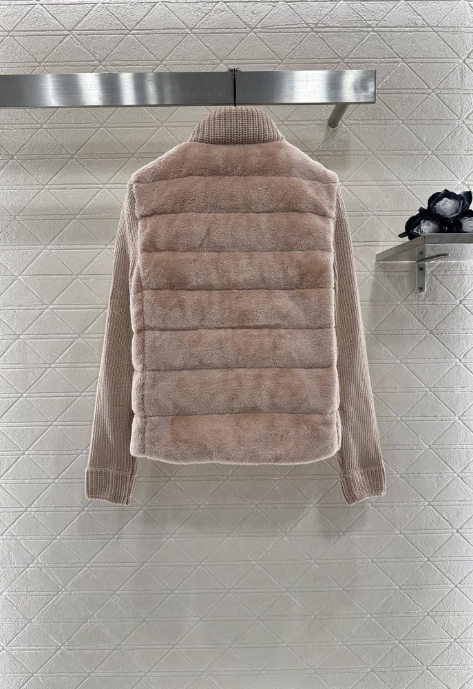 Down jacket female from woolen sleeves фото 2