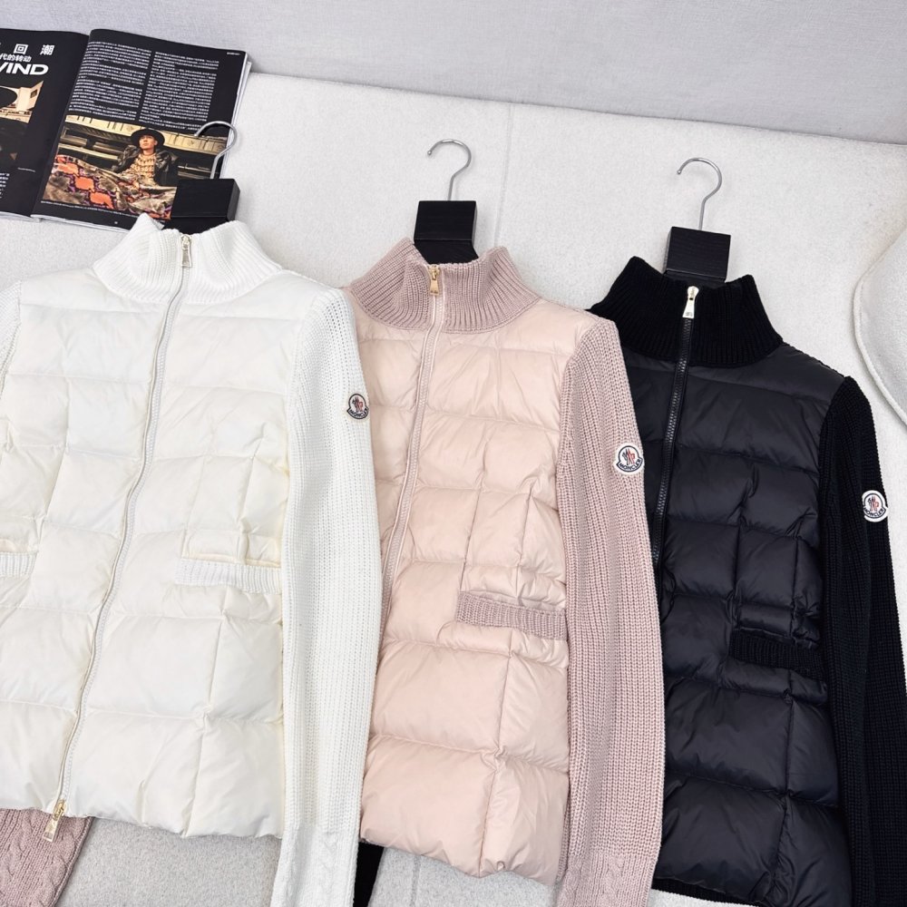 Пуховик женский с шерстяными рукавами фото 2