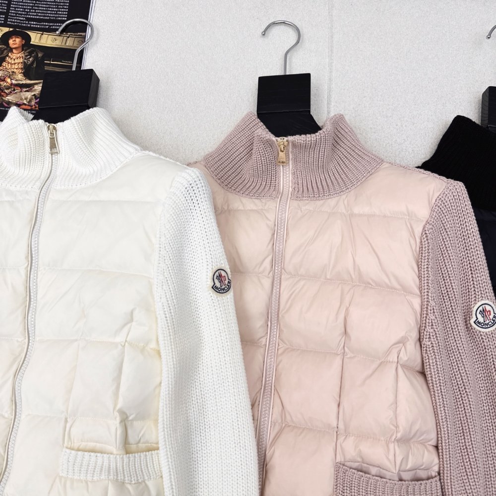 Пуховик женский с шерстяными рукавами фото 3