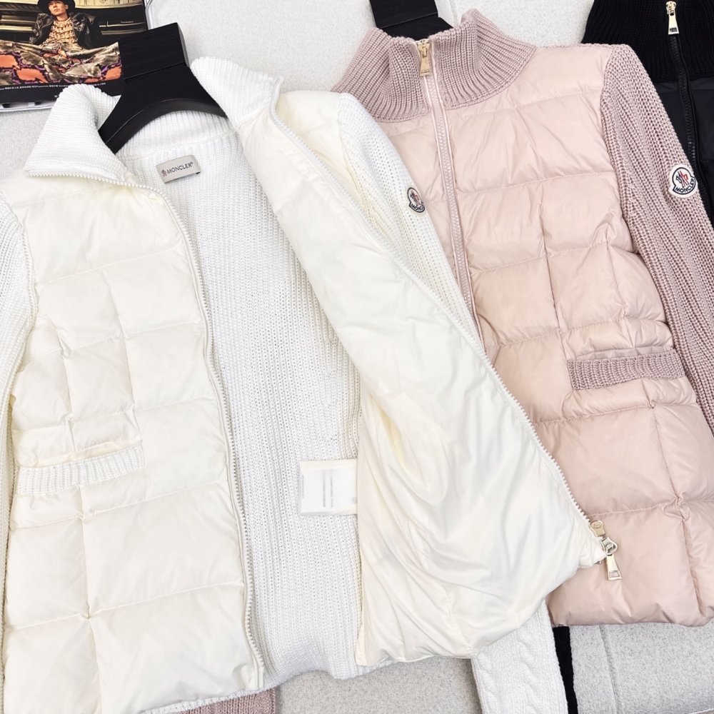 Пуховик женский с шерстяными рукавами фото 5