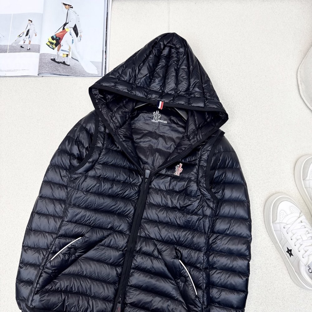 Down jacket female with removable sleeves фото 4