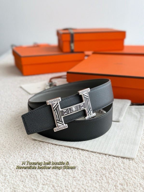 Ремень двусторонний из кожи Epsom 3.8 см