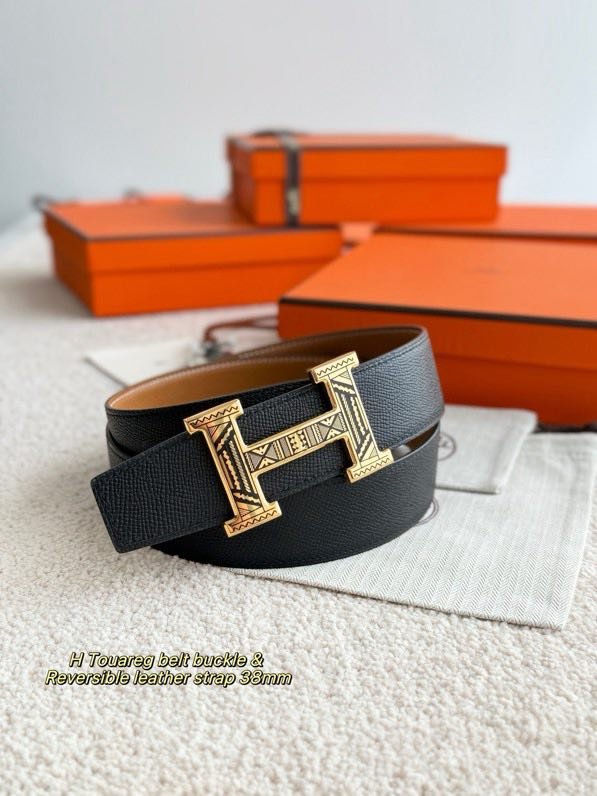 Ремінь двосторонній з шкіри Epsom 3.8 см